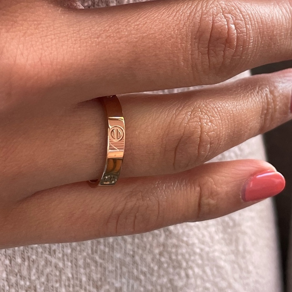 LUXURY ROSE GOLD SCREW RING LOVE BAND RING SILVER GOLD OR ROSE GOLD RING - Picture 11 of 16